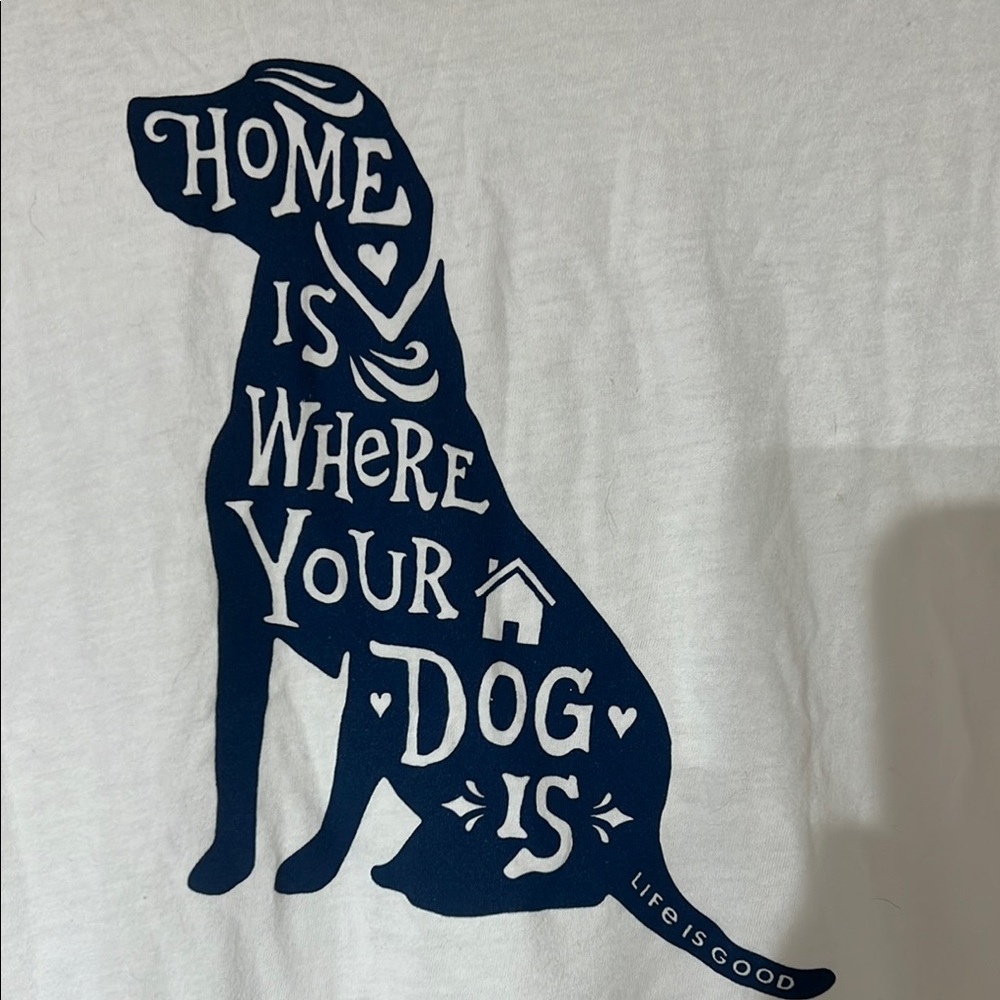Life Is Good Blue Dog Silhouette T-Shirt - Picture 4 of 5